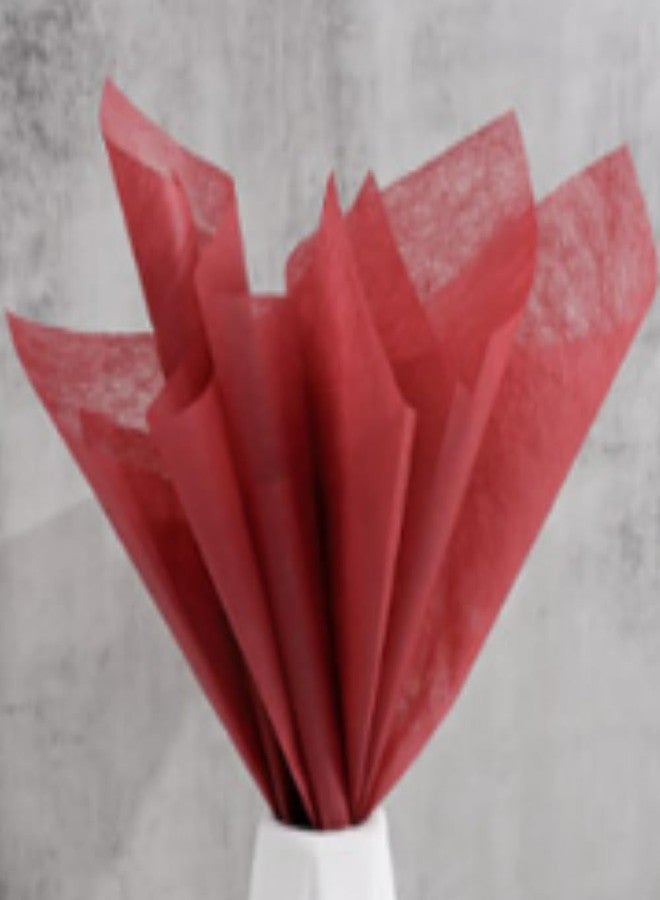 OUKEYI 40 Sheets Korean Of Cotton Wrapping Flower Paper Non-Woven Floral Wrapping Paper, Waterproof Pleated Withdrawable Flower Bouquet Lining Paper Gift Packaging Paper(grapefruit red) - Image 1